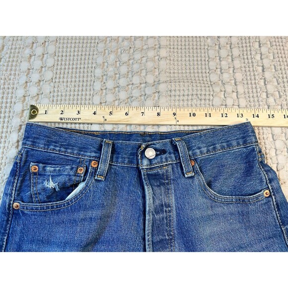LEVI'S 501 RETRO ‘93 Style Blue Denim Jeans Size W28 L30 Women’s Men Button Fly - Picture 9 of 12